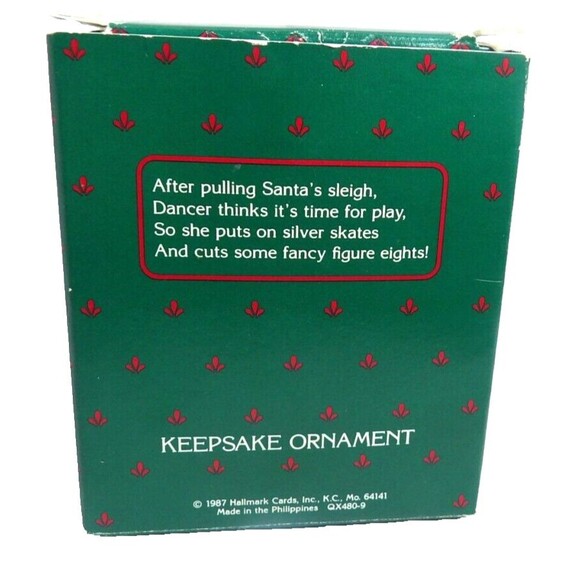 Hallmark Keepsake Ornament Reindeer Champs Dancer 1987 Ice Skating Original Box - Picture 11 of 12